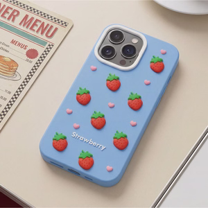 Strawberry case for iPhone 14 Pro / 15 Pro 6,1" blue