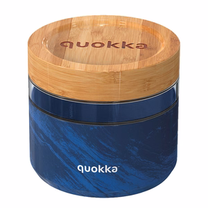 Quokka Deli Food Jar 820 ml borosilikaattilasinen ruoka-astia, puunsyykuvio