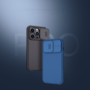 Nillkin CamShield Pro Case iPhone 14 Pro panssaroitu suojus kameran suojus sininen
