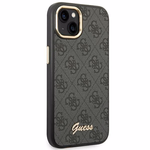 Guess Suojakuori iPhone 13 / 14 / 15 GUHCP14SHG4SHK (4G Vintage Gold Logo) musta