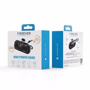 Forever mini varavirtalähde MTB-100 22,5W 5000 mAh USB C musta