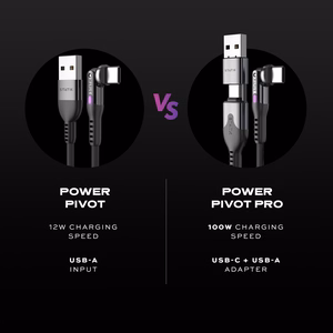STATIK PowerPivot Pro nylon-punottu kaapeli, USB-C – USB-C, 1 m, musta