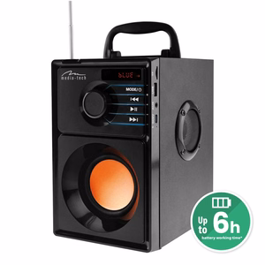 Media-Tech Boombox BT MT3145 V2 – kannettava stereokaiutin, 15 W, musta