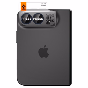 Spigen Optik Pro Glas.tR EZ Fit 2-Pack Tempered Glass Camera Screen Protector for iPhone Duo - Navy Blue