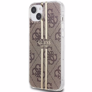 Guess suojakuori iPhone 15 Plus 6,7 GUHCP15MH4PSEGW ruskea HC IML 4G GOLD STRIPE
