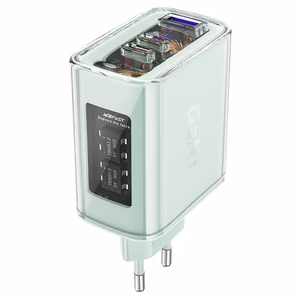 Acefast GaN laturi 65W 3 porttia (1xUSB, 2xUSB C) vihreä (A45)