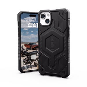 UAG Monarch Pro suojakuori MagSafe:lla iPhone 15 Plus:lle - musta carbon