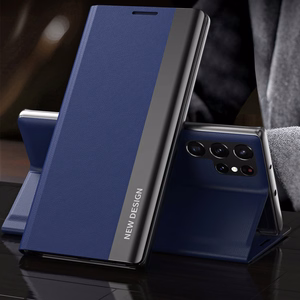Sleep Case Pro Samsung Galaxy S25 Ultra Suojakuori läpällä ja jalustalla - Sininen