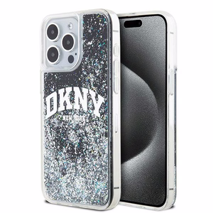 DKNY suojakuori iPhone 15 Pro Max 6,7' DKHCP15XLBNAEK musta HC nestemäiset kimalteet kaarilogolla