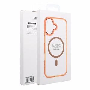 Case for Xiaomi Redmi 15 Frame Clear Hybrid Mag Cover compatible with MagSafe hermes orange
