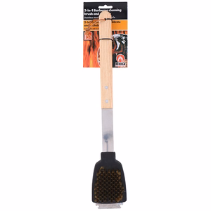 BBQ grill-cleaning brush with scraper, 44 cm