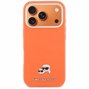 KARL LAGERFELD suojakuori iPhone 17 Pro:lle MagSafe-yhteensopiva KLHMP17L6PFKCLO (PU FW W/ K&C Head Pin) oranssi