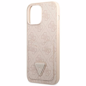 Guess 4G Triangle Logo Cardslot Suojakuori iPhone 13 Pro / 13:lle - vaaleanpunainen