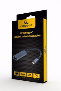 Gembird A-USB3C-LAN-01 kannettavan tietokoneen telakka/porttitoistin USB 3.2 Gen 1 (3.1 Gen 1) Type-C musta, harmaa