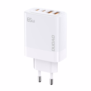 Dudao A65EU GaN verkkolaturi 2x USB-A / 2x USB-C PD 65W - valkoinen