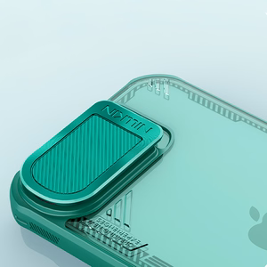 Nillkin Iceblade Prop Suojakuori linssin suojuksella ja jalustalla iPhone 16e / 17e:lle - vihreä