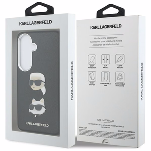 Karl Lagerfeld Suojakuori Saffiano Double Heads Metal Samsung Galaxy S26:lle musta