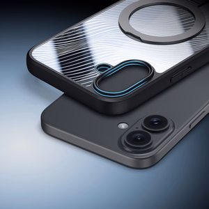 Dux Ducis Aimo Mag kotelo MagSafella ja jalustalla iPhone 16 - musta