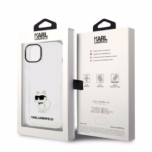 Karl Lagerfeld Ikonik Choupette suojakuori iPhone 14 Plus:lle - läpinäkyvä