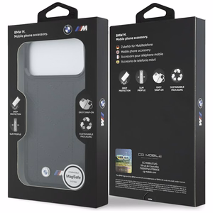 BMW M Quilted Logo MagSafe Suojakuori iPhone 17 Pro Max:lle - Musta
