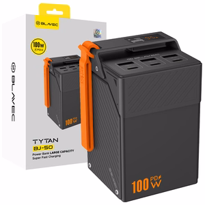 Blavec BJ-50 Tytan -varavirtalähde, 50 000 mAh, 100 W, 3× USB-C + 3× USB-A (PBBJ50C), musta