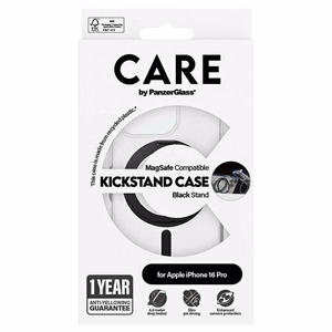 CARE by PanzerGlass Feature Kickstand suojakuori iPhone 16 Pro 6.3' musta/musta MagSafe 1322