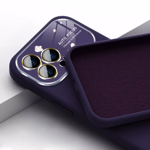 Pehmeä silikonisuojakuori linssillä iPhone 12:lle - violetti