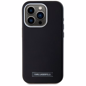 Karl Lagerfeld FW Metal Plate MagSafe Suojakuori iPhone 15 Pro Max:lle - musta