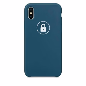 Suojakuori Silicone Case iPhone X / Cosmos Blue / pakkauksessa
