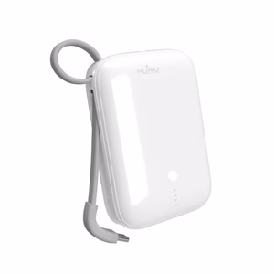 Puro Power Link 10 Plus 10000mAh tehopankki sisäänrakennetulla USB-C-kaapelilla - valkoinen