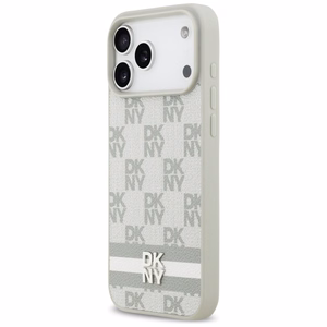 DKNY Checkered with Printed Stripes suojakuori iPhone 17 Pro Max:lle - beige