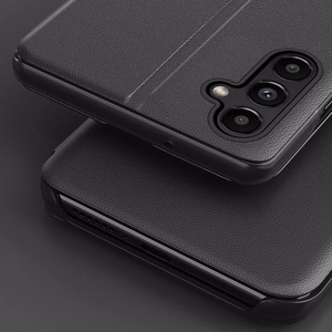 Eco Leather View Case case for Samsung Galaxy A14 with a flip stand black