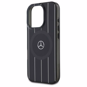 Mercedes MB Double Layer Crossed Lines MagSafe Suojakuori iPhone 16 Pro:lle - Musta