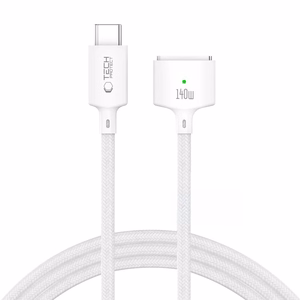 Tech-Protect MMC01 Ultraboost USB-C / MagSafe 3 140W 300cm kaapeli mallille MacBook, valkoinen