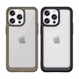 iPhone 15 Pro Outer Space reinforced case with a flexible frame - black