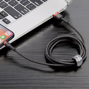 Baseus Cafule USB Lightning -kaapeli 2,4A 1 m (punainen ja musta)