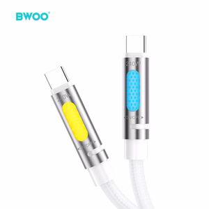 BWOO 240W Super Fast Charging Data Kaapeli RGB-valolla Valkoinen X325C-C