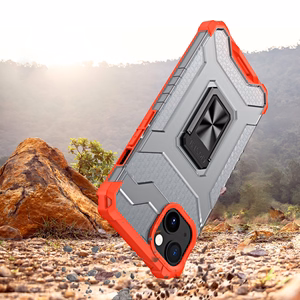 Crystal Ring Case Kickstand Kova Rugged Cover iPhone 13 punainen