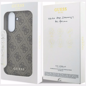 Guess HC PU 4G Classic Logo case with charm for Samsung Galaxy A57 brown
