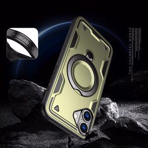 Hybrid Armor Trendy Suojakuori MagSafella iPhone 16 Plus:lle - Vihreä