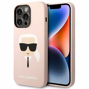Karl Lagerfeld KLHCP14XSLKHLP iPhone 14 Pro Max 6.7 kovakuori vaaleanpunainen / vaaleanpunainen Silicone Karl's Head