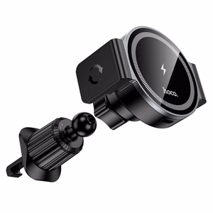 Auton laturi-pidike Hoco HW35, MagSafe, 15W, ilmaritilä, musta