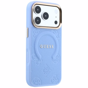 Kotelo mallille IPHONE 18 Pro/17 Pro MagSafe-yhteensopiva (Saffiano Peony Ring) (väri: vaaleansininen)