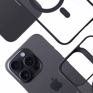 3mk Satin Armor MagCase MagSafe:lla iPhone 15 Pro Max:lle - kirkas mustalla kehyksellä