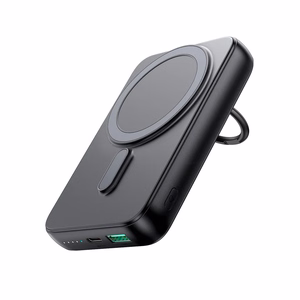 Langaton tehopankki 10000mAh Joyroom JR-W050 20W MagSafe renkaalla ja jalustalla - musta