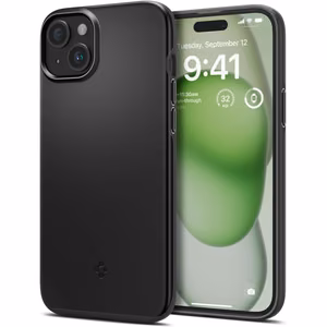 Spigen Thin Fit iPhone 15 Plus Suojakuori - Musta