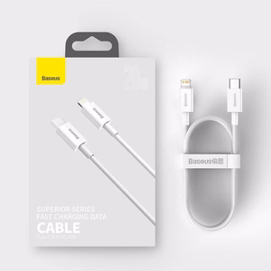 USB-kaapeli Baseus Superior Type-C - Lightning PD 20W 1,0m valkoinen CATLYS-A02