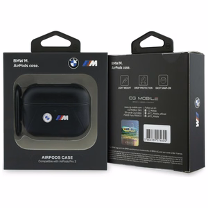 BMW Curved Line -suojakuori AirPods Pro 3:lle musta