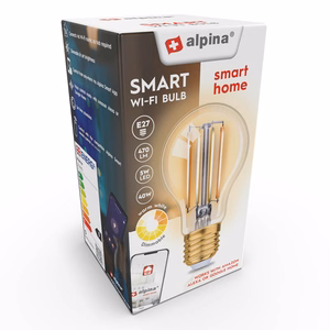 Alpina smart Wi-Fi LED bulb, E27, 4.9 W, warm white