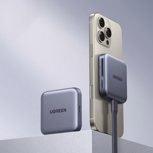 Ugreen Magnetic Memory Card Reader + 100W PD 3in1 Charger - Gray